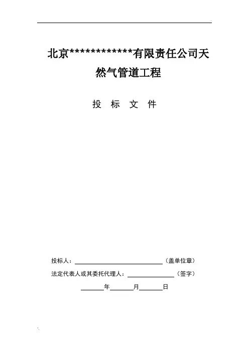 燃气投标文件度