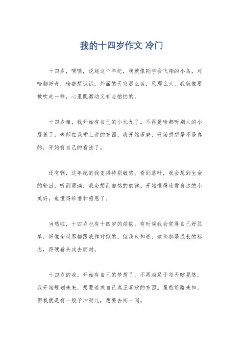 我的十四岁作文 冷门