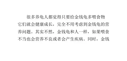 金钱龟的饵料及喂养建议