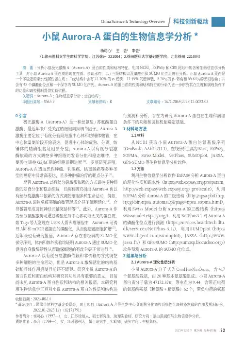 小鼠Aurora-A_蛋白的生物信息学分析