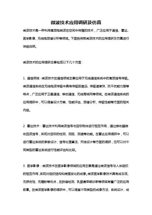微波技术应用调研及仿真