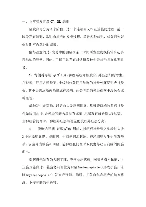 正常脑发育CTMRI表现