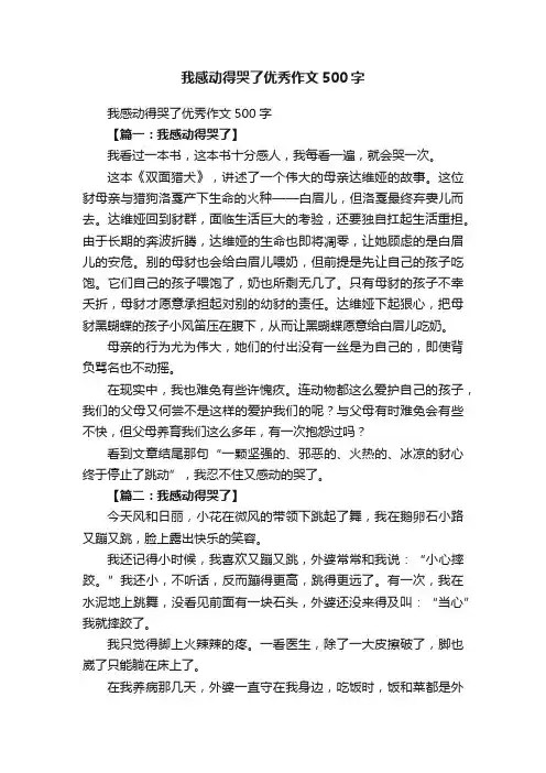 我感动得哭了优秀作文500字