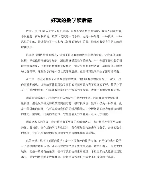 好玩的数学读后感