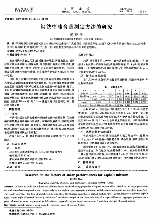 钢铁中硅含量测定方法的研究