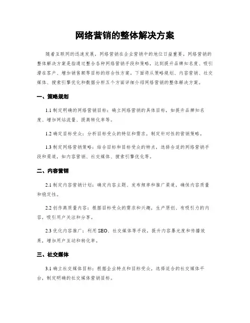 网络营销的整体解决方案