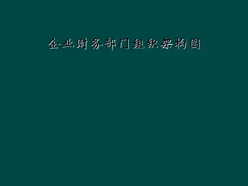 企业财务部门组织架构图