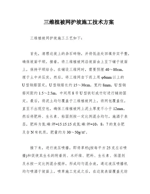 三维植被网护坡施工技术方案