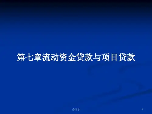第七章流动资金贷款与项目贷款PPT学习教案