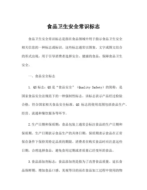 食品卫生安全常识标志