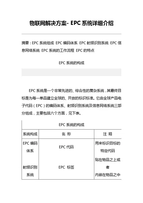 物联网解决方案-EPC系统详细介绍