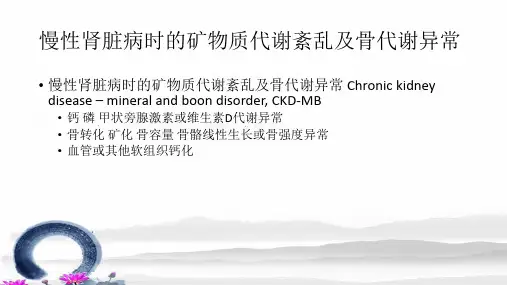 慢性肾脏病时的矿物质代谢紊乱及骨代谢异常ppt课件