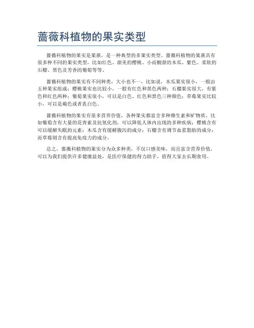 蔷薇科植物的果实类型