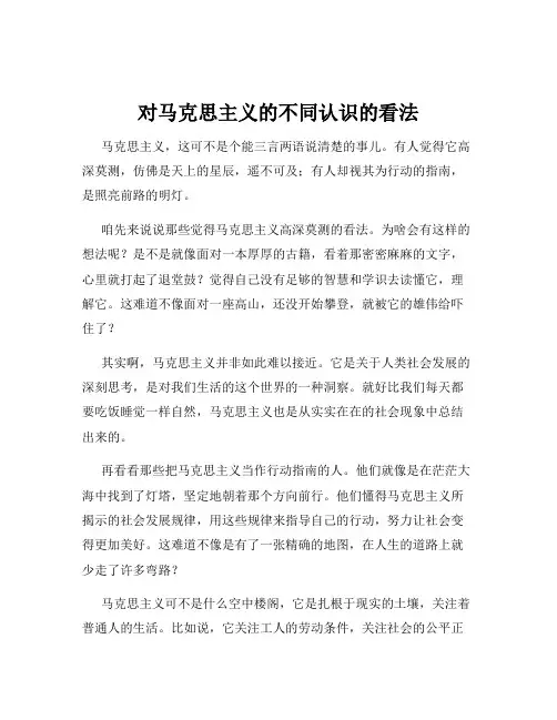 对马克思主义的不同认识的看法