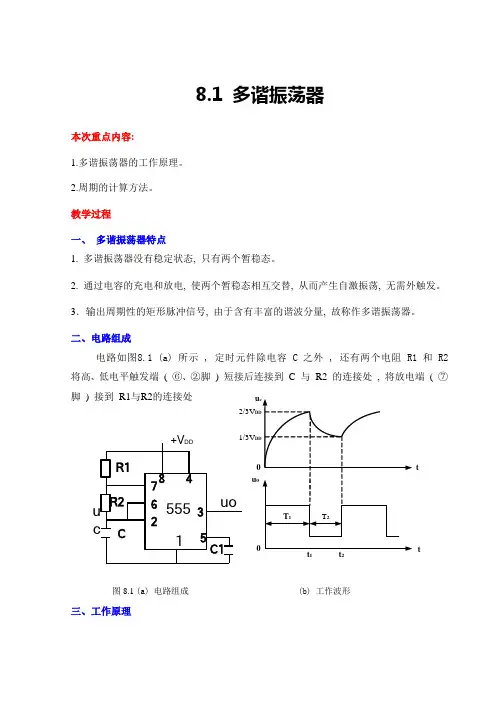 石英晶体稳频的多谐振荡器