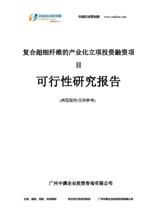复合超细纤维的产业化融资投资立项项目可行性研究报告(中撰咨询)