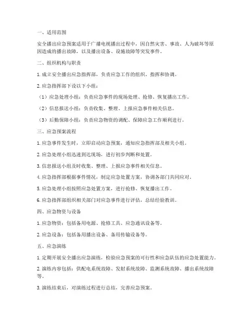 安全播出应急预案点