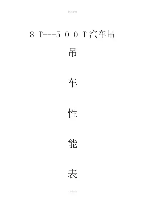 起重性能表