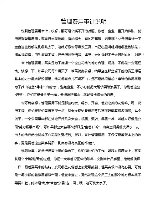 管理费用审计说明