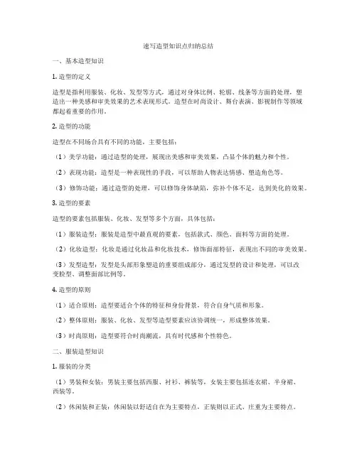 速写造型知识点归纳总结