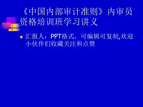 《中国内部审计准则》内审员资格培训班学习讲义