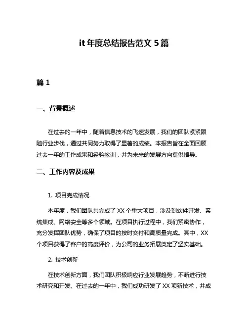 it年度总结报告范文5篇