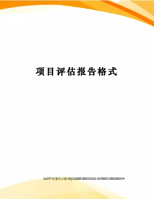 项目评估报告格式