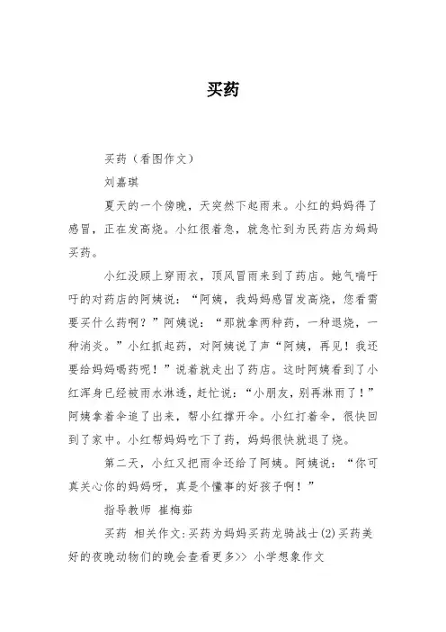 小学想象作文：买药15