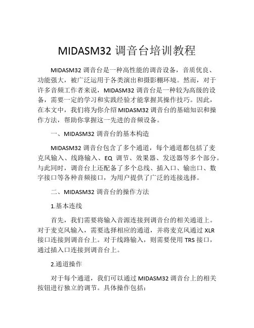 MIDASM32调音台培训教程