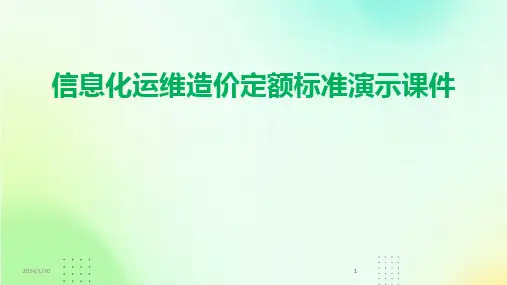 2024版信息化运维造价定额标准演示课件