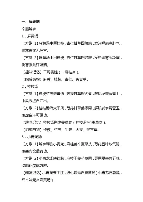 中医药方歌诀
