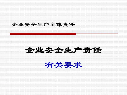 企业安全生产主体责任有关要求