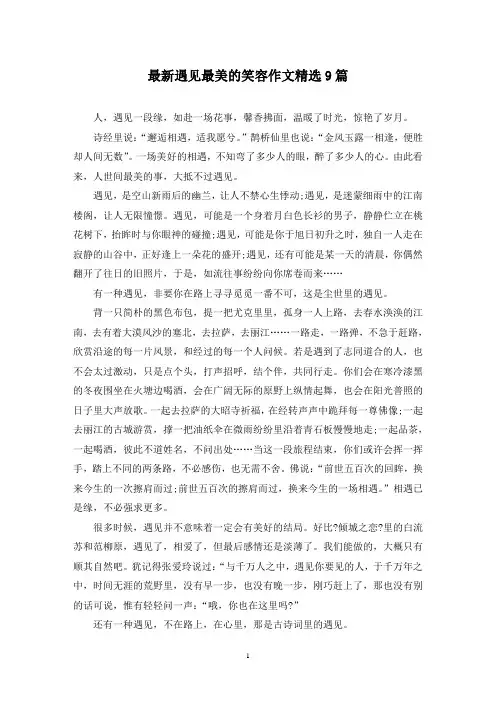 最新遇见最美的笑容作文精选9篇