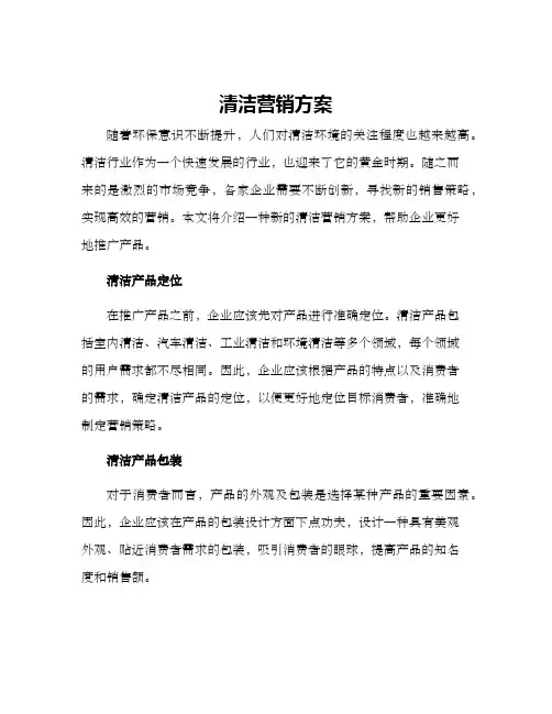 清洁营销方案