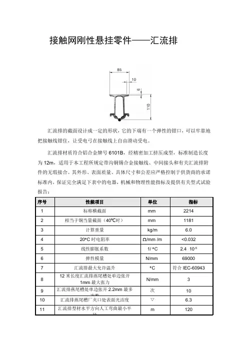 接触网刚性悬挂零件——汇流排