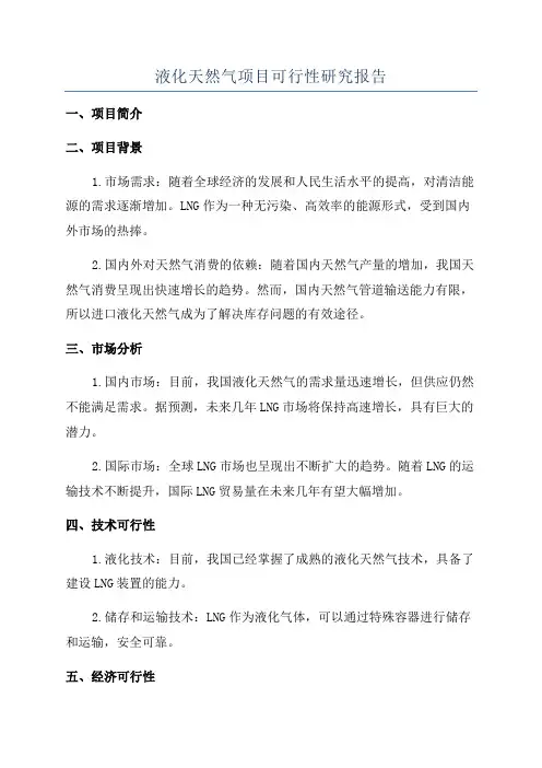 液化天然气项目可行性研究报告
