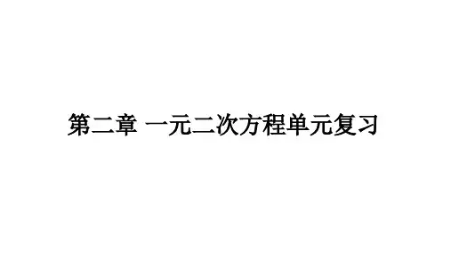 北师大版数学九年级上册第二章《一元二次方程》单元复习课件