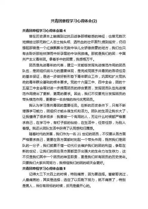 共青团章程学习心得体会（2）