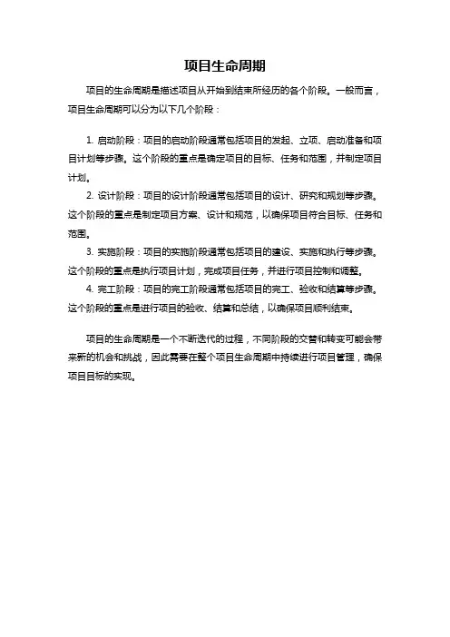 项目生命周期