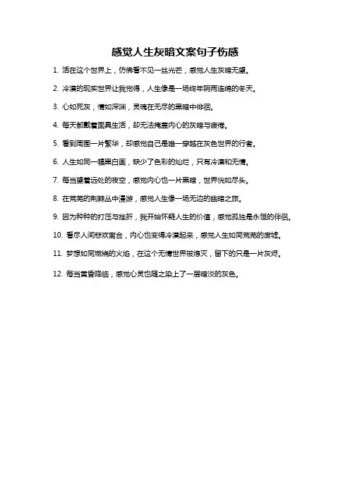 感觉人生灰暗文案句子伤感
