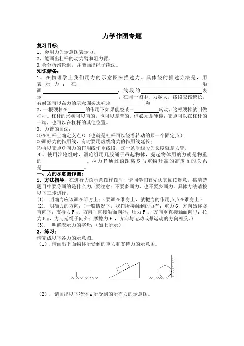 物理专项复习--力学作图题