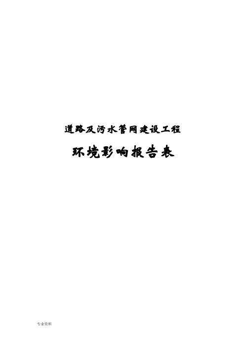 道路及污水管网建设工程环境影响报告表