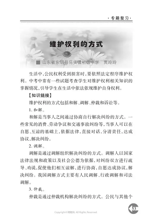 维护权利的方式