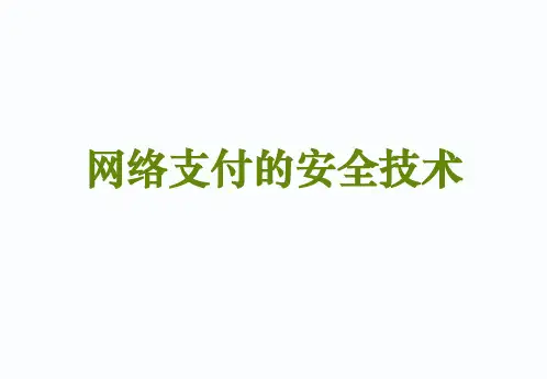 网络支付的安全技术[可修改版ppt]