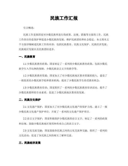 民族工作汇报