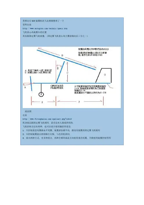 DIY旋翼机(AUTOGYRO)参考资料