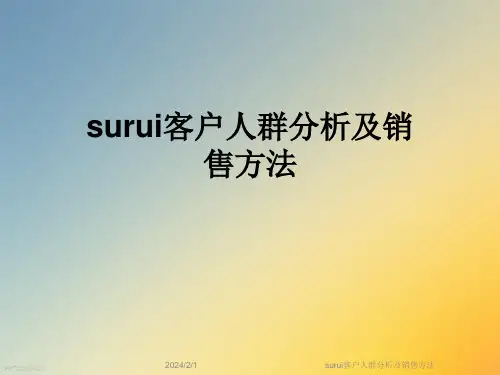 surui客户人群分析及销售方法