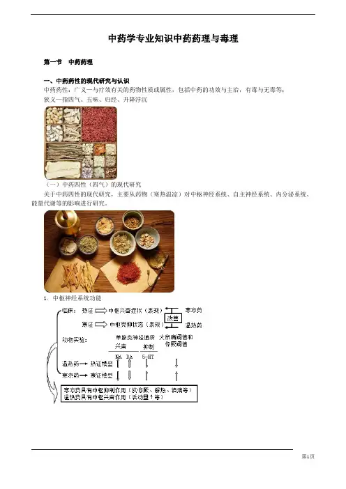 中药学专业知识中药药理与毒理