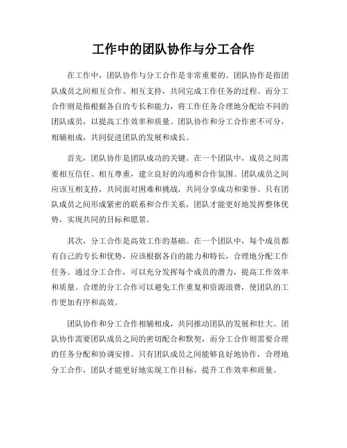 工作中的团队协作与分工合作