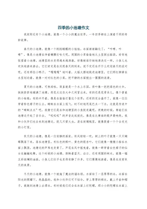 四季的小池塘作文